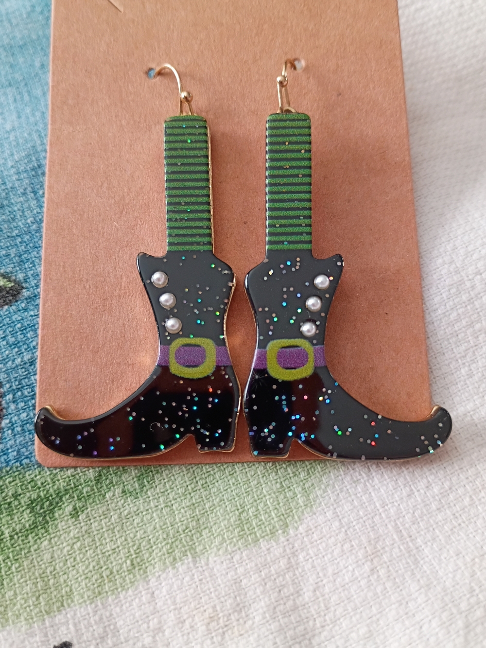 Torrid Halloween Witch Boot Hanging Dangle Earrings.